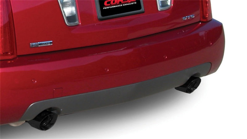 Corsa 05-07 Cadillac STS 4.6L 2.5in Axle-Back Dual Rear w Single 4in Black Pro-Series Tips 14157BLK 14157BLK Photo - Mounted