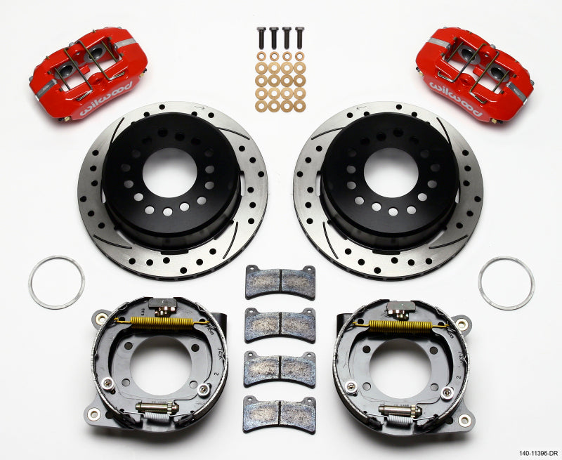 Wilwood FDP-LP 11.00" P-Brake Kit, Drill-Red, Ford 8.8 w/2.50" Offset-5 Lug 140-11396-DR Photo - Primary