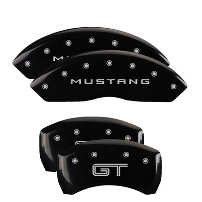 MGP Caliper Covers (set of 4), Engraved Front Mustang Engraved Rear GT Blk 10198SMGTBK Photo - Primary