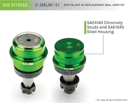DV8 Offroad 07-18 Jeep Wrangler JK Replacement Ball Joint Kit - Dana 30/44 D-JKBLJNT-01 D-JKBLJNT-01 Product Brochure - a specific brochure describing a Product