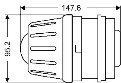 Hella Micro DE Premium Halogen H7 Low Beam 12V SAE Lo Headlamp w/ Bulb and Stone Shield 009071081 009071081 Technical Drawing