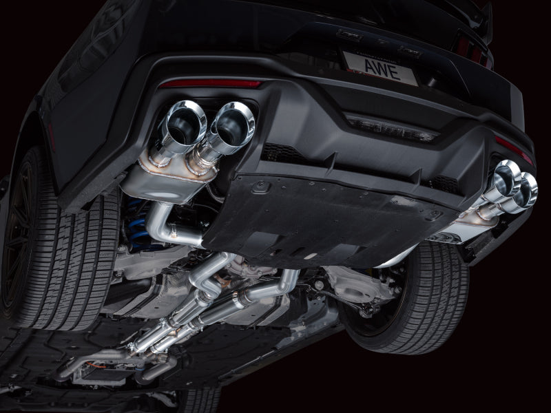 AWE Tuning AWE 2024 Ford Mustang Dark Horse S650 RWD SwitchPath Catback Exhaust w/ Quad Chrome Silver Tips 3025-42375 3025-42375 Photo - Mounted