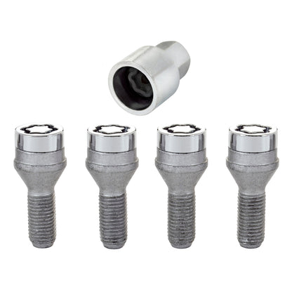 McGard Wheel Lock Bolt Set - 4pk. (Cone Seat) M12X1.5 / 17mm Hex / 25.5mm Shank Length - Chrome 27179 27179 Photo - Primary