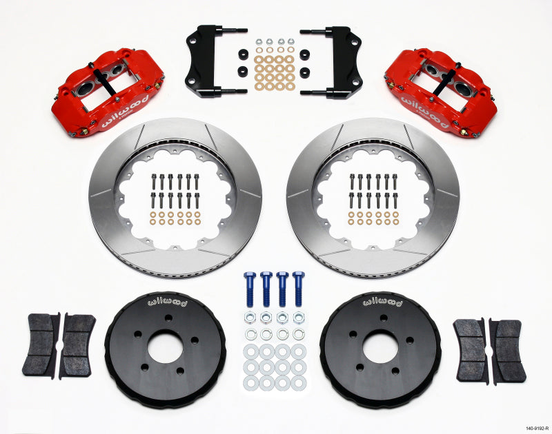 Wilwood Narrow Superlite 6R Front Hat Kit 14.00in Red Nissan 350Z/Fiti G35 140-9192-R 140-9192-R Photo - Primary