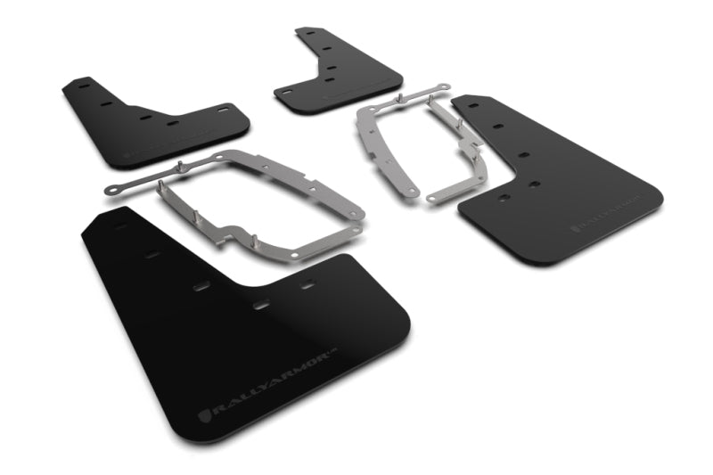 Rally Armor 17-22 Tesla Model 3 Black UR Mud Flap - Metallic Black Logo MF62-UR-BLK/MBK MF62-UR-BLK/MBK Photo - Primary