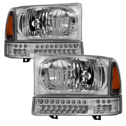 SPYDER xTune Ford F250 F350 Superduty Excursion 99-04 OEM Style Headlights - Chrome HD-JH-FF25099-SET-LED-C 9035227 9035227 Photo - Primary