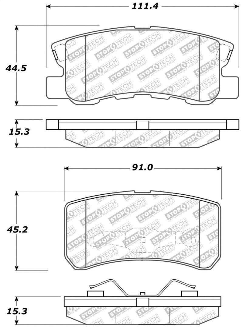 StopTech Street Select Brake Pads With Hardware 305.08680 Photo - Primary