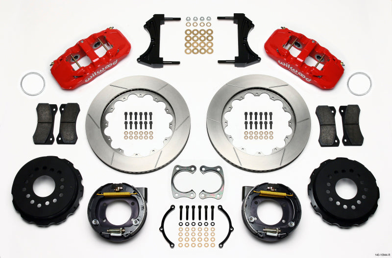 Wilwood AERO4 Rear P-Brake Kit 14.00in Red Big Ford  2.36in Offset 140-10944-R 140-10944-R Photo - Primary