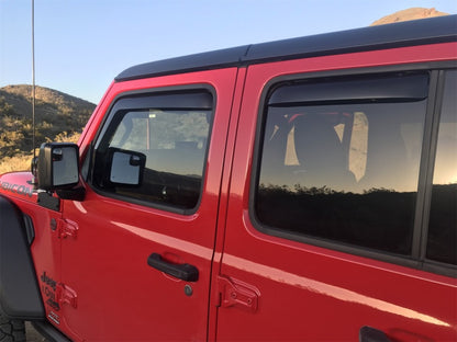 EGR 2018 Jeep Wrangler JL SlimLine In-Channel WindowVisors Set of 4 - Matte Black 575255 575255 Photo - Mounted