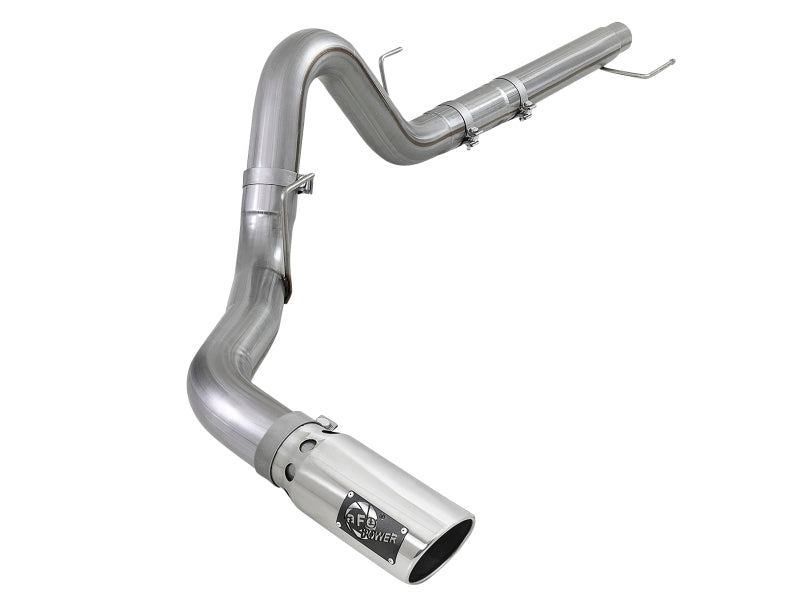 aFe Large Bore-HD 4in 409 SS DPF-Back Exh 18-19 Ford F-150 V6-3.0L (td) w/ Polished Tip 49-43106-P 49-43106-P Photo - Primary