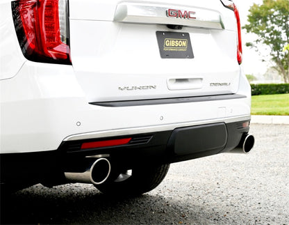 Gibson 21-22 Chevy Tahoe High Country 6.2L 4WD 2.5in Cat-Back Dual Split T409 SS Exhaust - Polished 65715 65715 Photo - Mounted