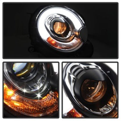 Spyder Mini Cooper 2007-2012 Projector Headlights Halogen Model Only - DRL Black PRO-YD-MC07-DRL-BK 5080608 5080608 Photo - Unmounted