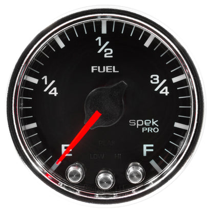 Autometer Spek-Pro Gauge Fuel Level 2 1/16in 0-270 Programmable Blk/Chrm P31231 P31231 User 1