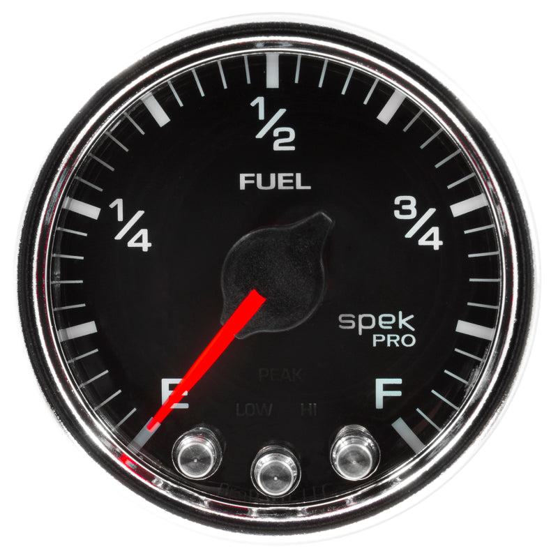 Autometer Spek-Pro Gauge Fuel Level 2 1/16in 0-270 Programmable Blk/Chrm P31231 P31231 User 1