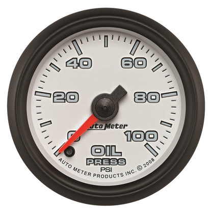Autometer Pro-Cycle Gauge Oil Pressure 2 1/16in 100psi Digital Stepper Motor White 19552 19552 Photo - Primary