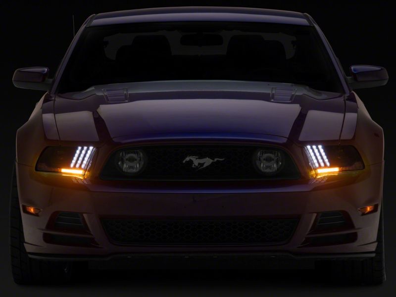 Raxiom 13-14 Ford Mustang LED Projector Headlights SEQL Turn Signals- Blk Housing (Clear Lens) 426686 426686 Photo - Close Up
