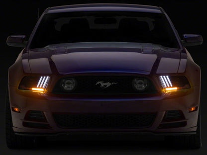 Raxiom 13-14 Ford Mustang LED Projector Headlights SEQL Turn Signals- Blk Housing (Clear Lens) 426686 426686 Photo - Close Up