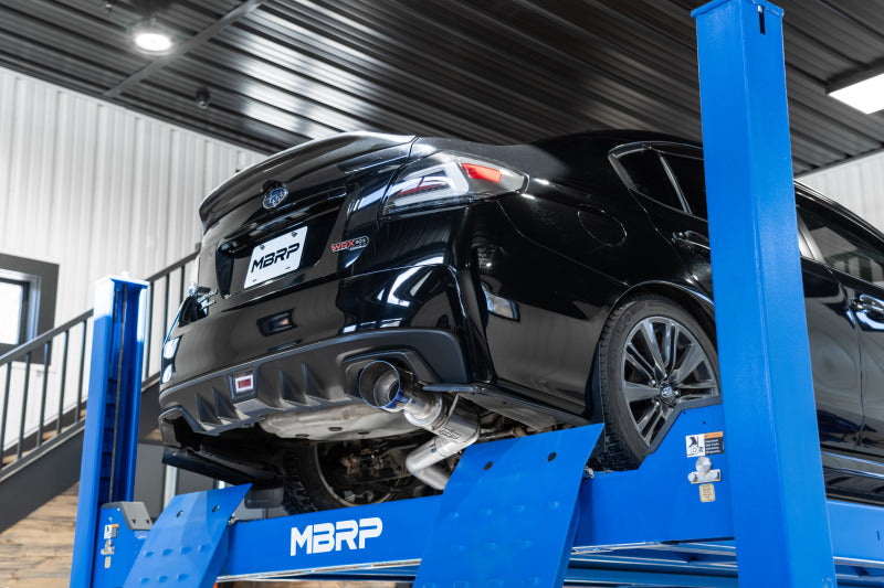 MBRP 15-21 Subaru WRX 2.0L/STI 2.5L/ 11-14 Sed. 3in Cat-Back Single Rear Exit w/ Burnt End Tips-T304 S48033BE S48033BE Photo - Mounted