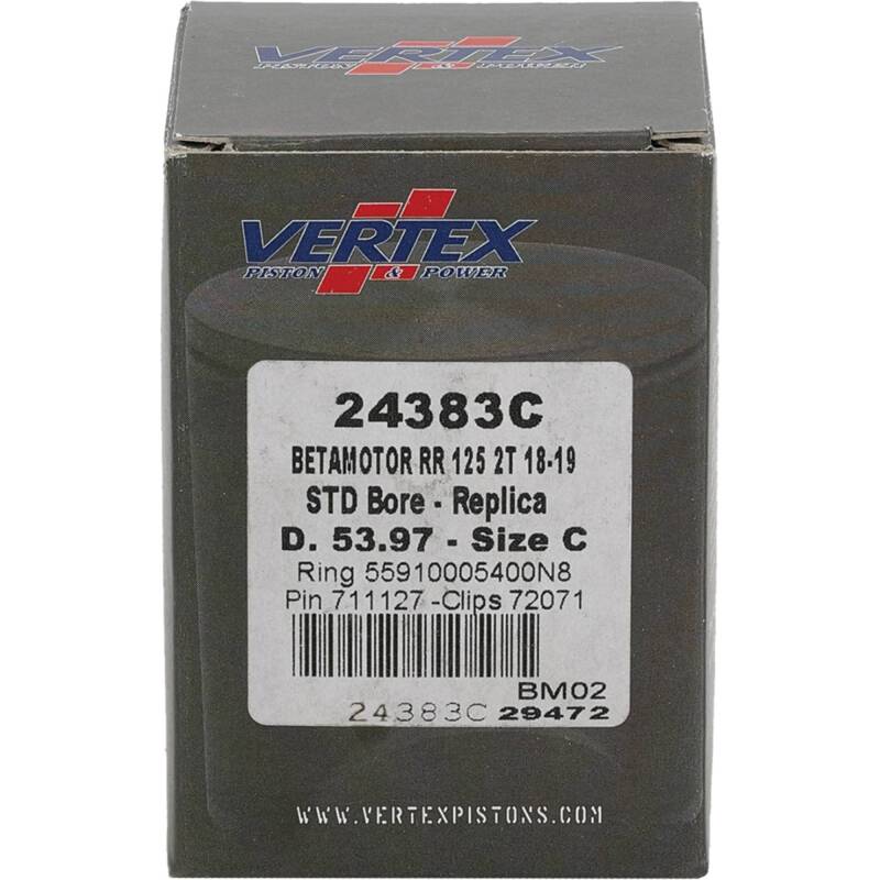 Vertex Pistons Vertex Piston 18-24 Beta RR 2T 125 125cc Cast Replica Piston Kit 24383C 24383C Photo - Primary