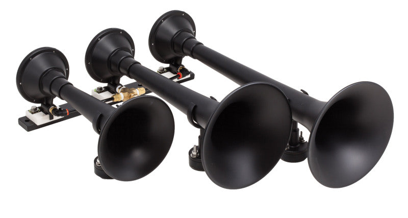 Kleinn Air Horns Kleinn Black Triple Horn/ 18.25In/ 14.75In/10In - XCR2.0 Coated Spun Steel 730 730 Photo - Primary