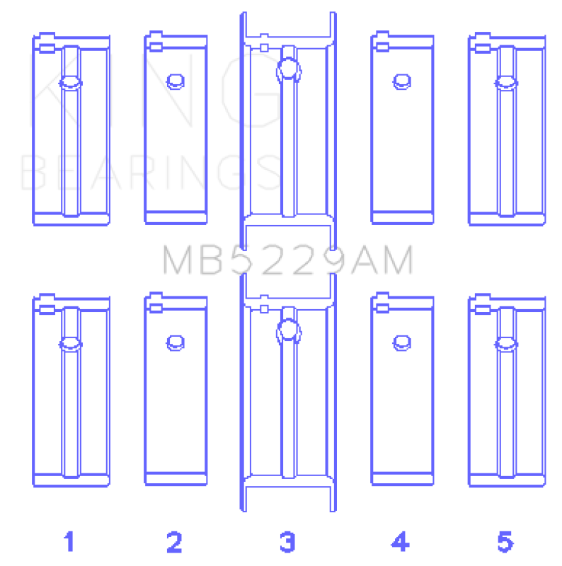 King Engine Bearings Nissan Datsun A12/(Size +0.25mm) Main Bearing Set MB5229AM0.25 MB5229AM0.25 Photo - Primary