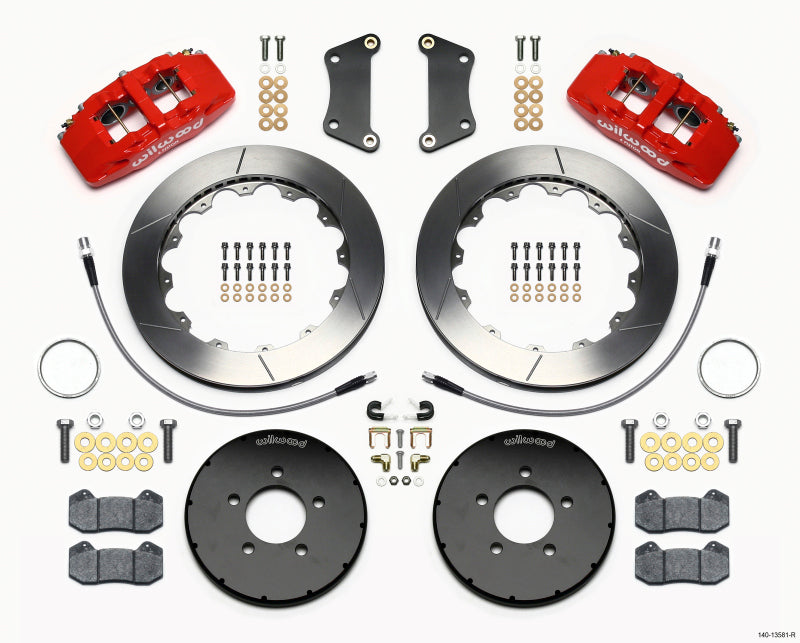 Wilwood Dynapro 6 Front Hat Kit 12.88in Red 2005-Up Mazda 3 w/ Lines 140-13581-R 140-13581-R Photo - Primary