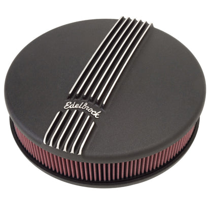 Edelbrock Air Cleaner, Classic Series, Round, Aluminum Top, Cloth Element, 14" 41173 Photo - Primary