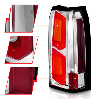 ANZO 2015-2020 Chevrolet Tahoe LED Tail Lights w/ Light Bar Chrome Housing Clear Lens 311376 311376 User 2