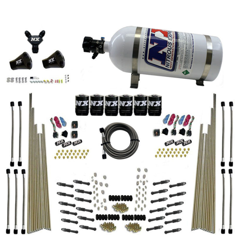 Nitrous Express 8 Cyl Dry Direct Port Three Stage 6 Solenoids Nitrous Kit (200-600HP) w/10lb Bottle 93206-10 93206-10 Photo - Primary