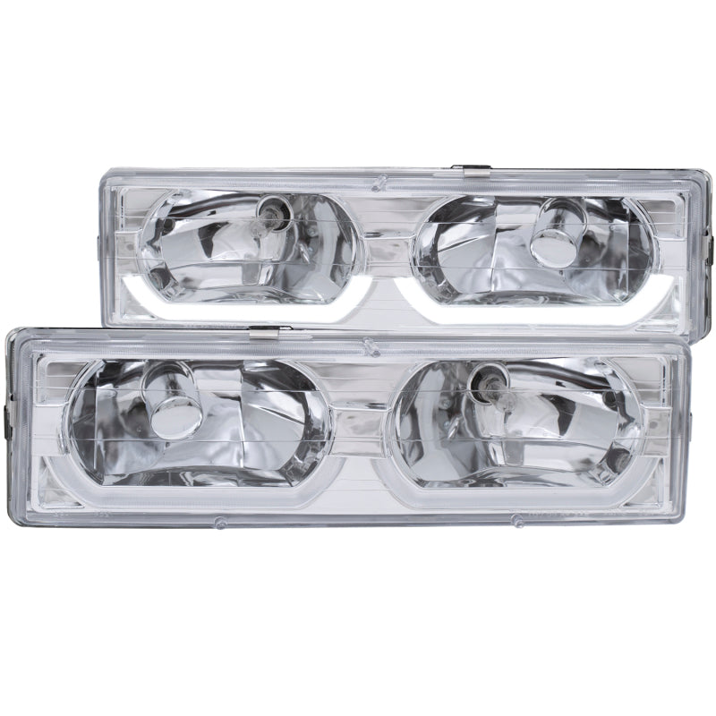 Anzo 1988-1998 Chevrolet C1500 Crystal Headlights Chrome w/ Low - Brow 111300 Photo - Primary