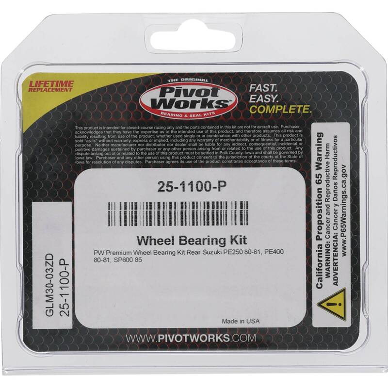 Pivot Works Suzuki Wheel Bearing Kit Premium Bearings 25-1100-P 25-1100-P Photo - Primary
