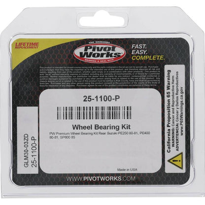 Pivot Works Suzuki Wheel Bearing Kit Premium Bearings 25-1100-P 25-1100-P Photo - Primary
