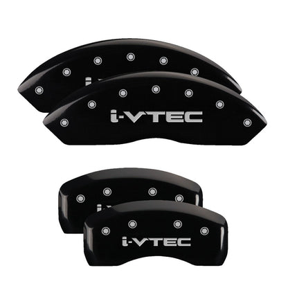 MGP 4 Caliper Covers Engraved Front & Rear i-Vtec Black finish silver ch 20199SIVTBK 20199SIVTBK Photo - Primary