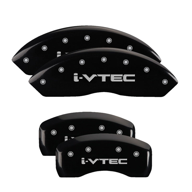 MGP 4 Caliper Covers Engraved Front & Rear I-Vtec Black Finish Silver Char 2017 Acura RDX 39022SIVTBK 39022SIVTBK Photo - Primary