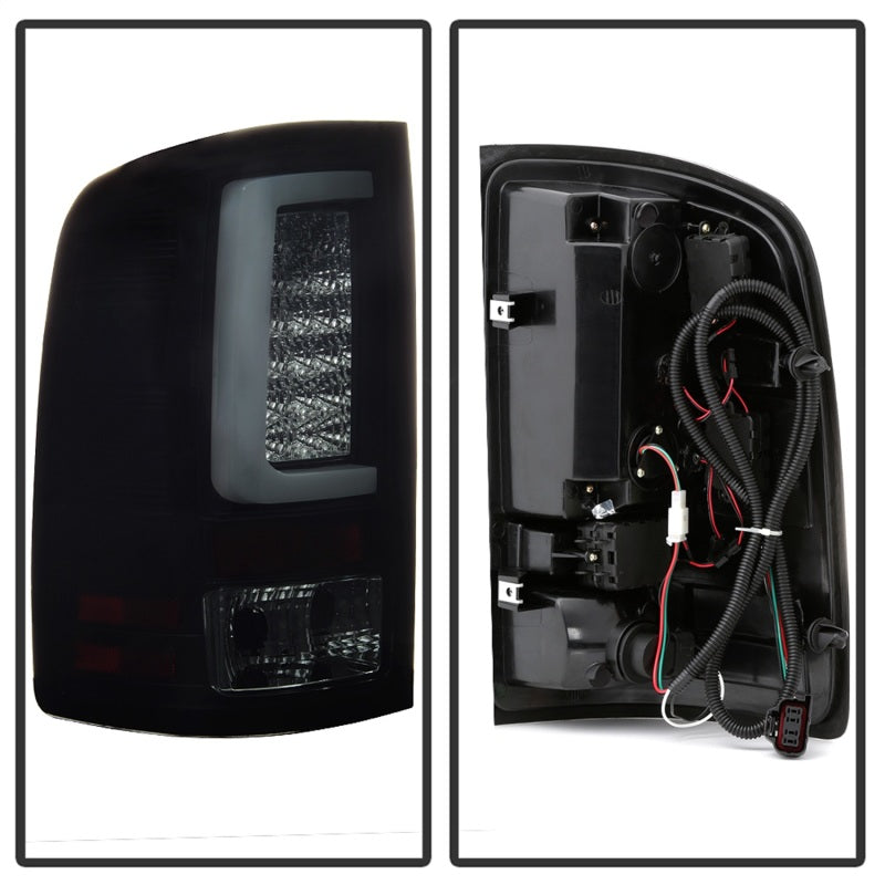 Spyder 07-13 GMC Sierra 1500 V2 Light Bar LED Tail Lights - Blk Smoke (ALT-YD-GS07V2-LBLED-BSM) 5084750 5084750 Photo - Unmounted