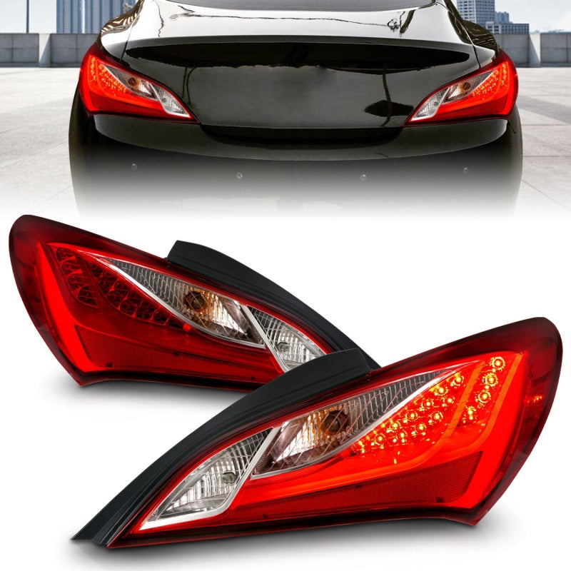 Anzo 2010-2013 Hyundai Genesis LED Taillights Red/Clear 321334 Photo - Unmounted