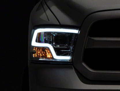 Raxiom 09-18 Dodge RAM 1500 Non-Projector LED Halo Headlights- Chrome Housing (Clear Lens) R111517 R111517 Photo - Close Up