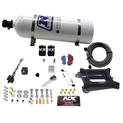 Nitrous Express 4150 4-BBL/Gasoline Nitrous Kit (100-500HP) w/15lb Bottle 50040-15 50040-15 Photo - Primary