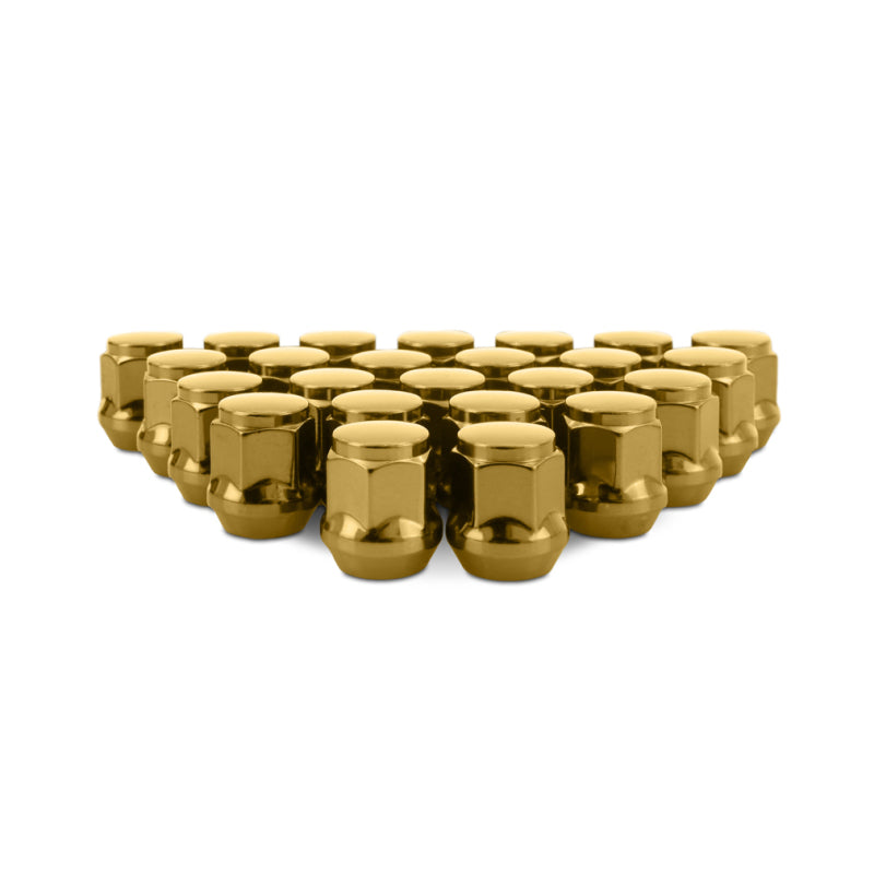 Mishimoto Steel Acorn Lug Nuts M12 x 1.5 - 24pc Set - Gold MMLG-AC1215-24GD