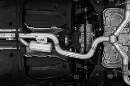 MBRP 2022 Volkswagon Golf R MK8 3in Cat-Back Quad Split Rear Valve Delete Exhaust S4612304 S4612304 Photo - Mounted