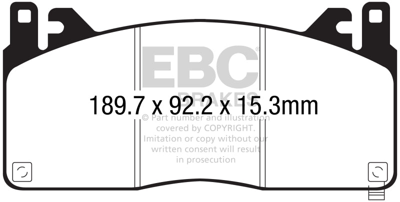 EBC 2015+ Ford Mustang (6th Gen) 5.2L (GT350) Shelby Redstuff Front Brake Pads DP33055C DP33055C Photo - Primary