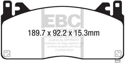 EBC 2015+ Ford Mustang (6th Gen) 5.2L (GT350) Shelby Redstuff Front Brake Pads DP33055C DP33055C Photo - Primary