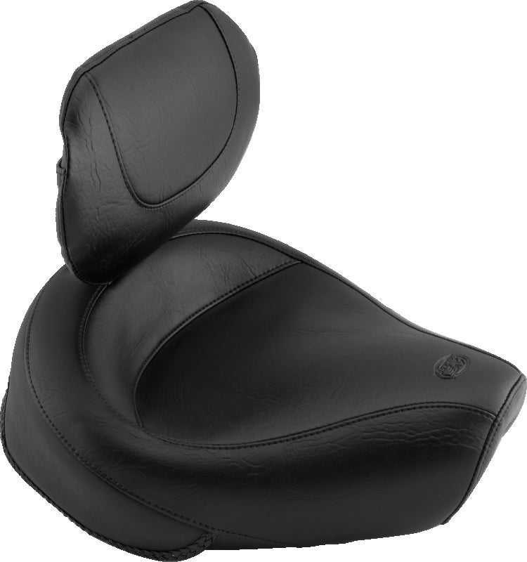 Mustang Motorcycle Mustang 82-03 Harley Sportster Wide Touring Solo Seat w/Driver Backrest - Black 79126 79126 Photo - Primary