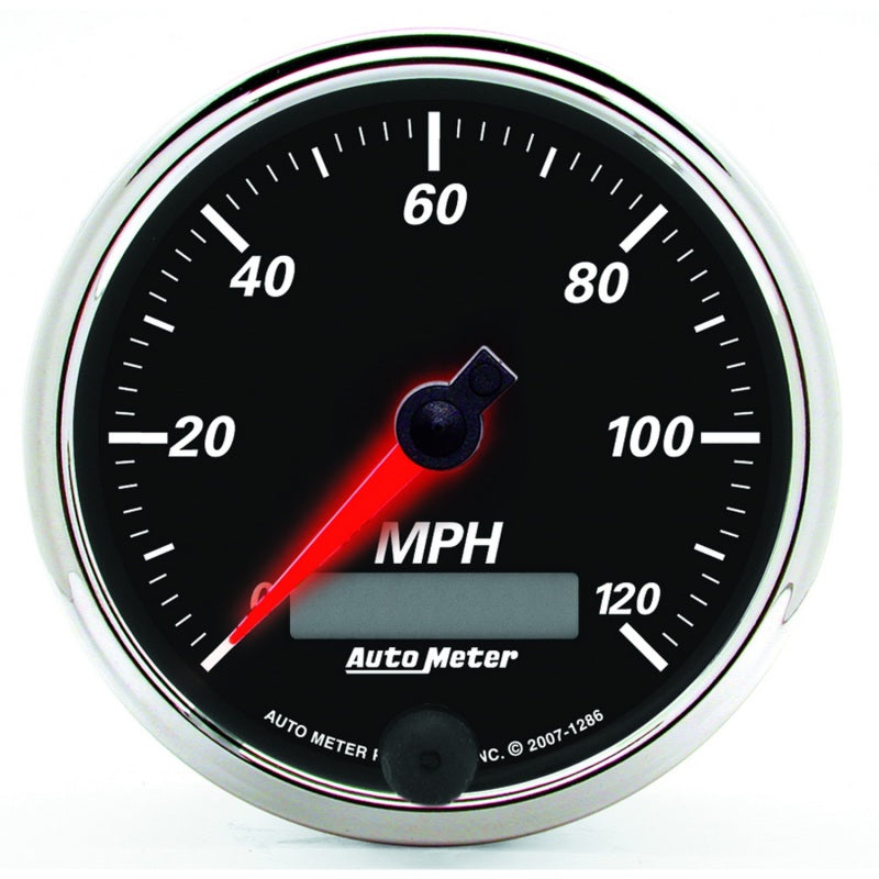 Autometer Designer Black II 3 3/8in 120 MPH In-Dash Speedo w/ LCD ODO 1286 1286 User 1