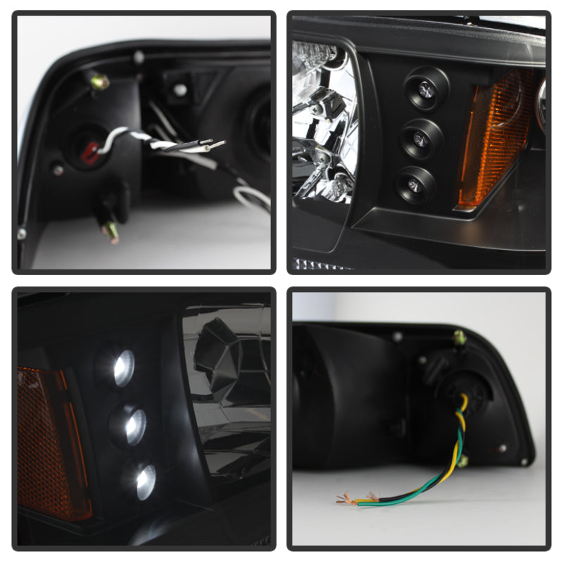 Spyder Ford Mustang 87-93 1PC LED (Replaceable LEDs)Crystal Headlights Black HD-YD-FM87-1PC-LED-BK 5012531 5012531 User 1