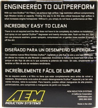 AEM Induction AEM 4 inch Short Neck 5 inch Element Filter Replacement 21-205DK 21-205DK Photo - in package