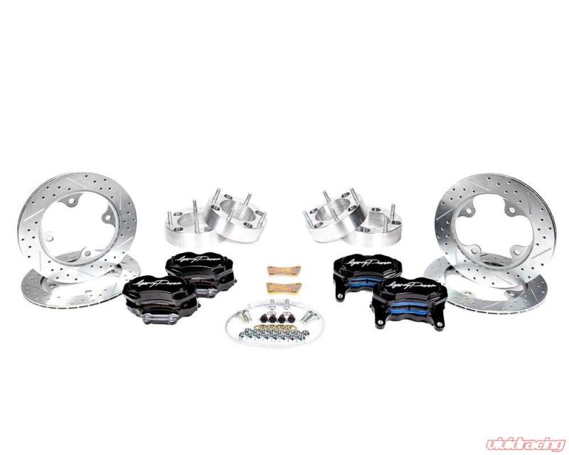 Agency Power Big Brake Kit Front and Rear Black Polaris RZR Turbo 14-18 AP-RZR-460-BLK