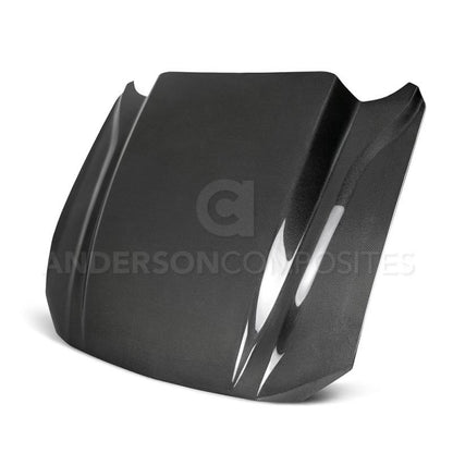 Anderson Composites 2018 Ford Mustang Double Sided Type-CJ 4in Carbon Fiber Cowl Hood AC-HD18FDMU-CJ-DS AC-HD18FDMU-CJ-DS Photo - Primary