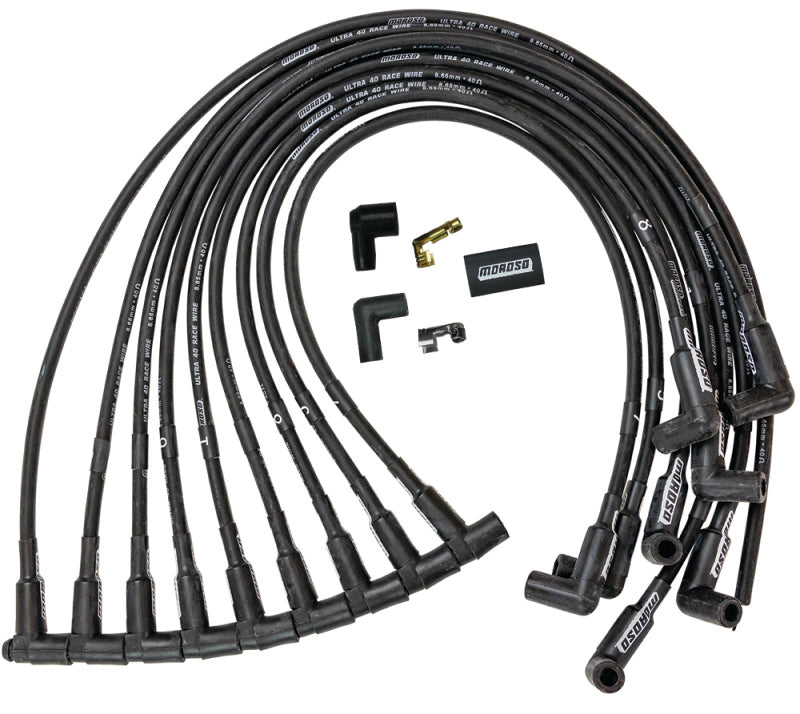 Moroso Ultra 40 Race Wire; Unsleeved, BBC; Over Valve Cover Hei Style Cap; 13 73728 User 1