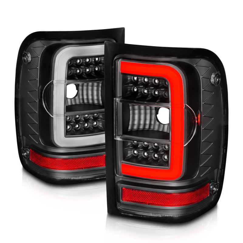 ANZO 2001-2011 Ford  Ranger LED Tail Lights w/ Light Bar Black Housing Clear Lens 311390 311390 User 5